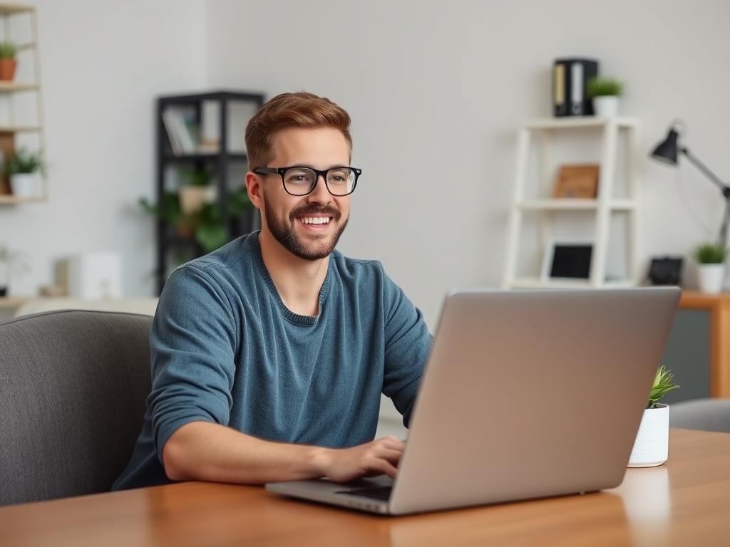 Freelance satisfait travaillant avec l'agence de freelancing Sysalia