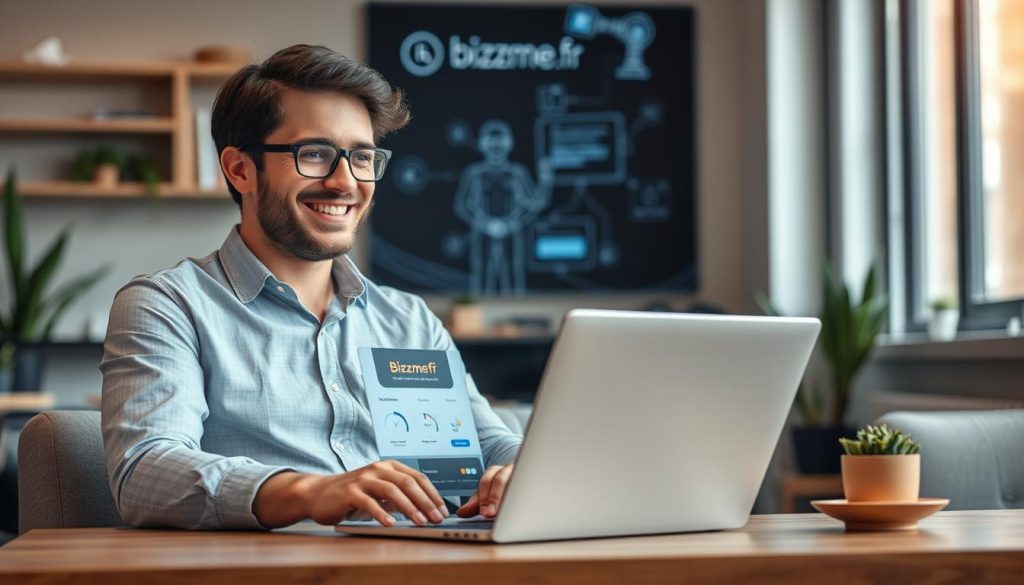 Freelance travaillant avec l'IA pour le freelancing sur Bizzme.fr Freelance travaillant avec l'IA pour le freelancing sur Bizzme.fr