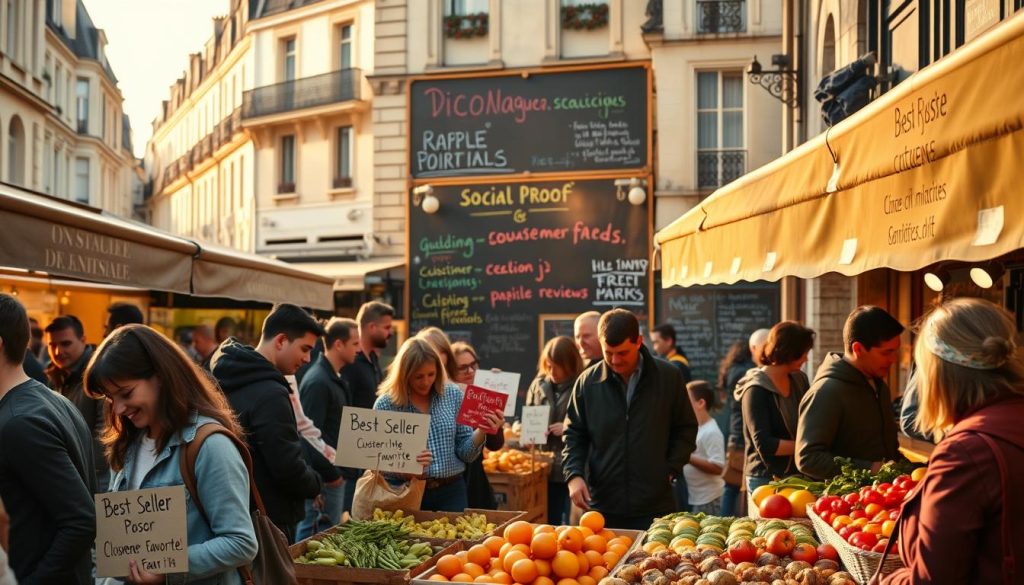 French market social proof examples French market social proof examples