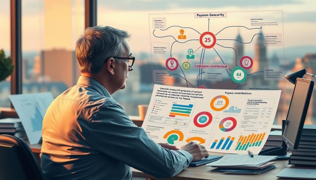 French social security and pension contributions