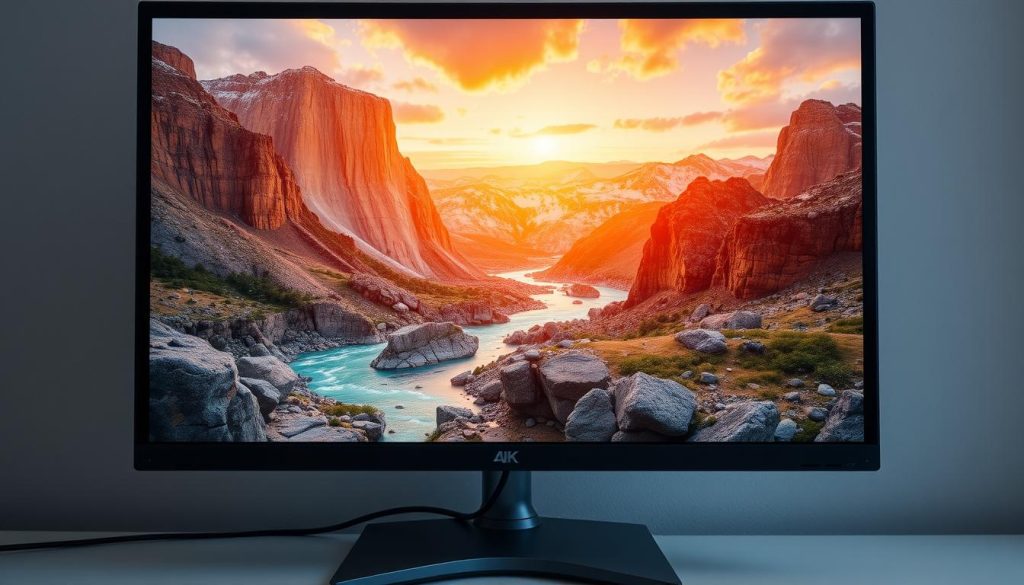 Generate an image of a 4K monitor with HDR and USB-C connectivity