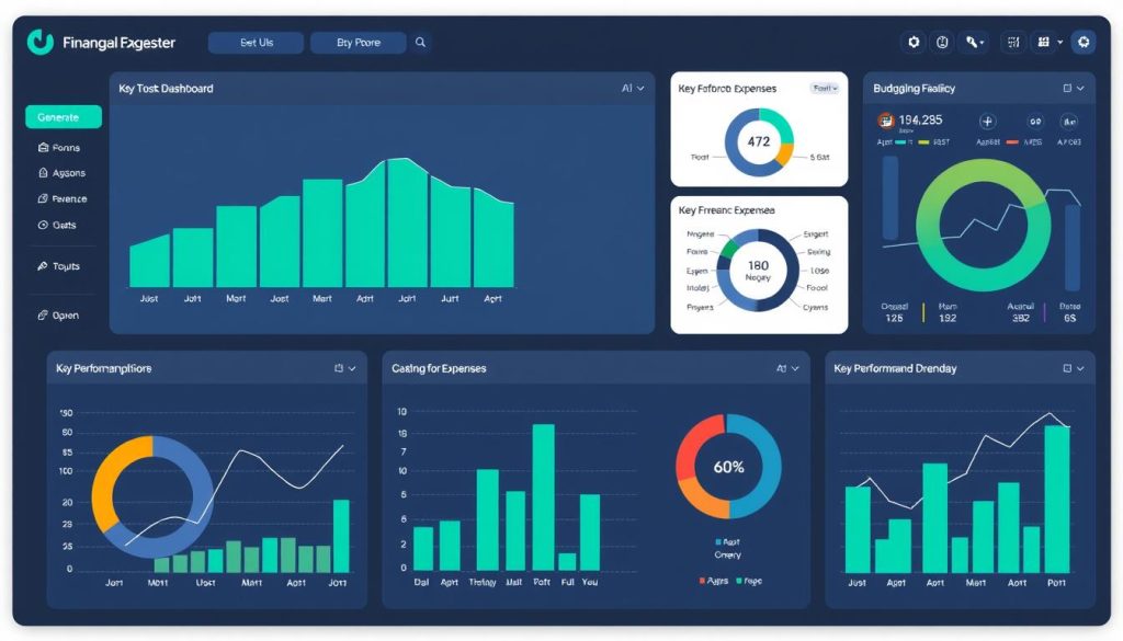 Generate an image of a digital dashboard for financial management