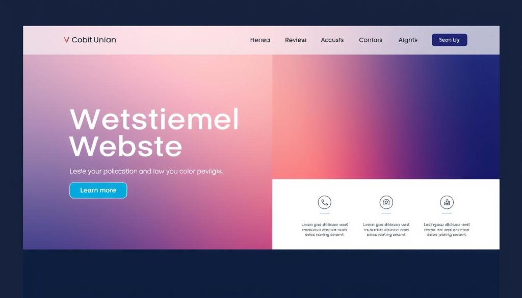 Generate an image of a professional website design with a harmonious color scheme and typography.