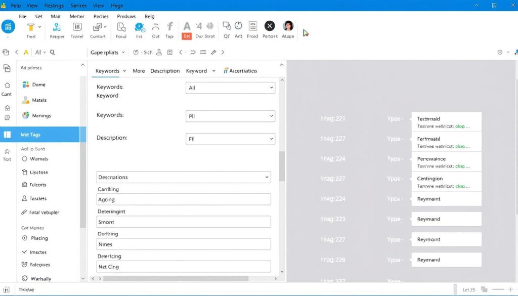 Generate an image of a tool interface generating meta tags