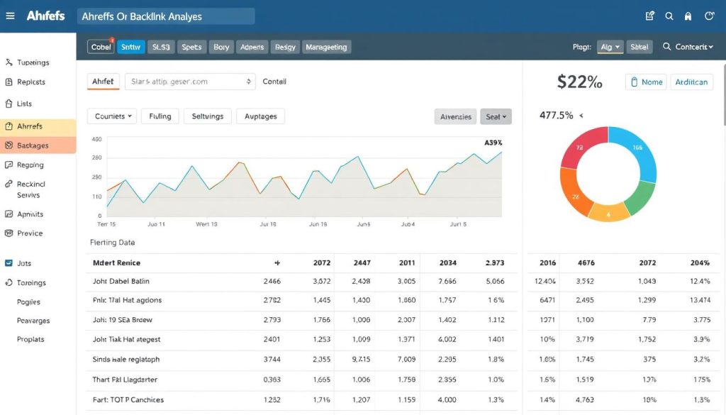 Generate an image of the Ahrefs backlink analysis report showing historical data.