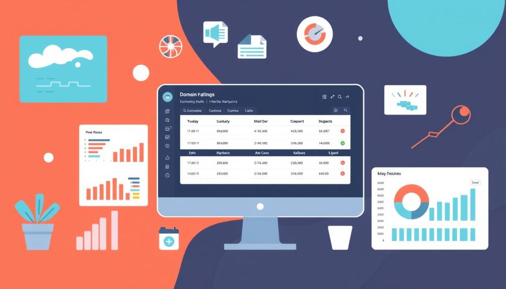 Generate an image representing a bulk domain rating checker tool