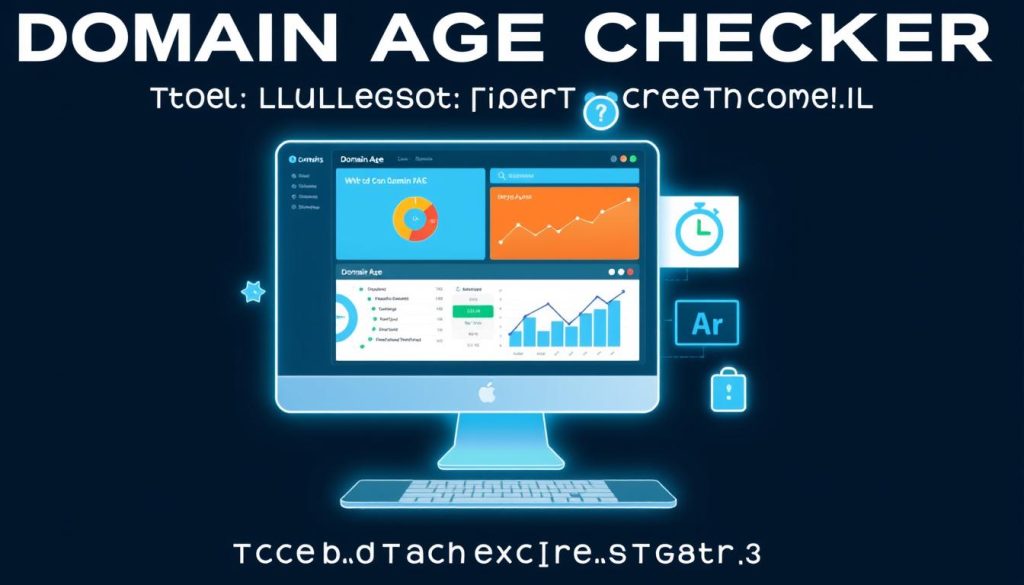 Generate an image representing a domain age checker tool