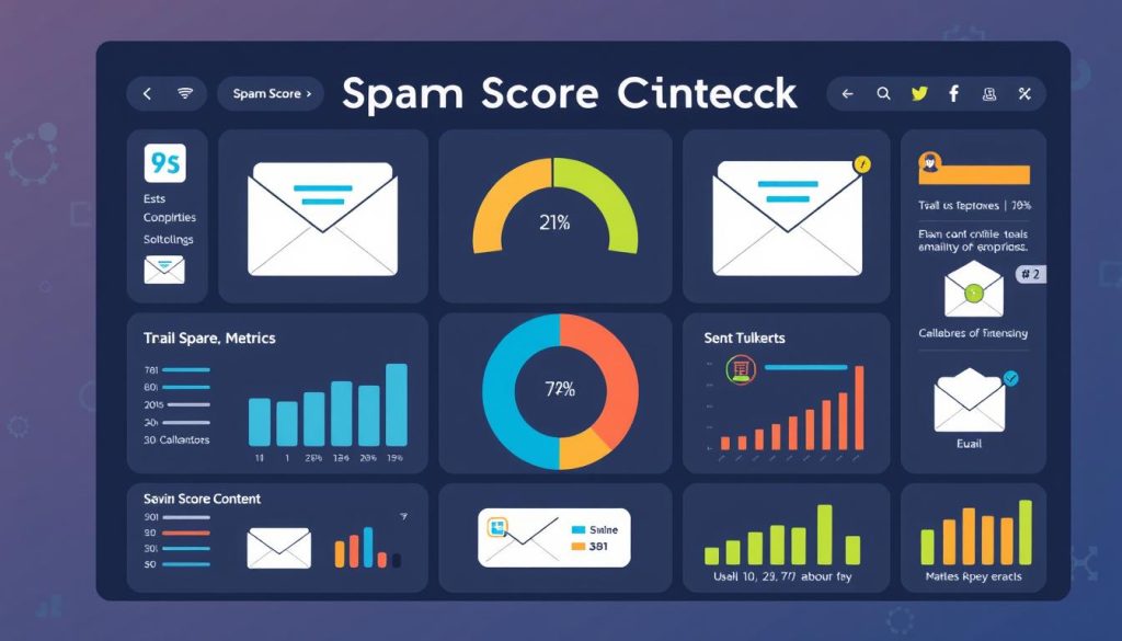 Generate an image representing a spam score checker tool