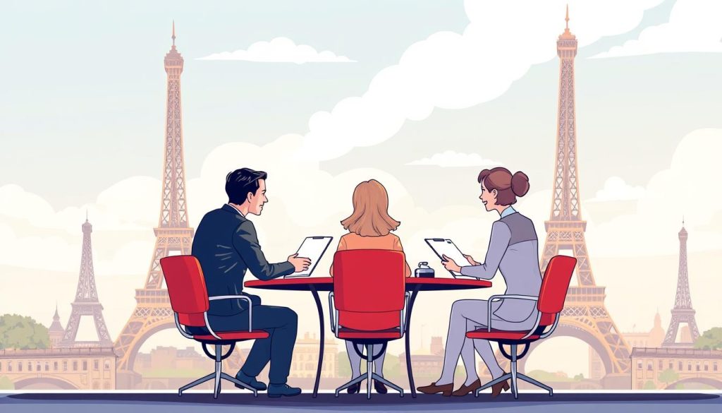 Generate an image representing freelance business structure advisory services in France