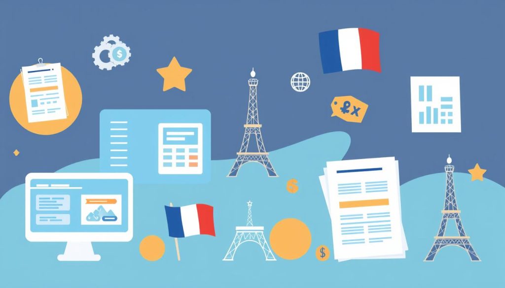 Generate an image representing tax compliance tools for freelancers in France