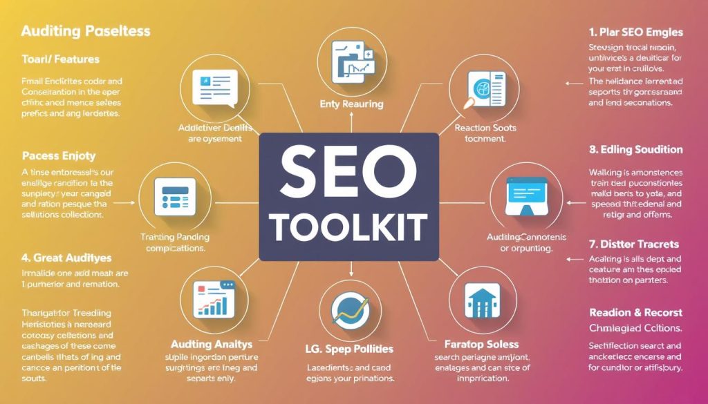 Generate an image representing the SEO Toolkit's comprehensive auditing capabilities.