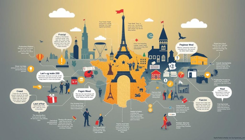 Generate an image representing the connection between businesses and PDPs in France.