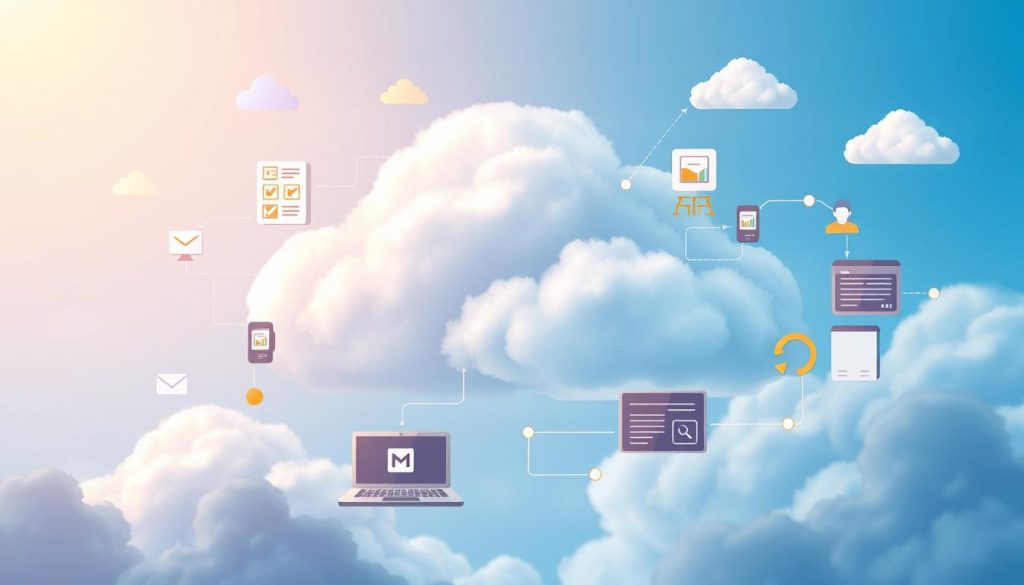 Générez une image représentant le cloud computing