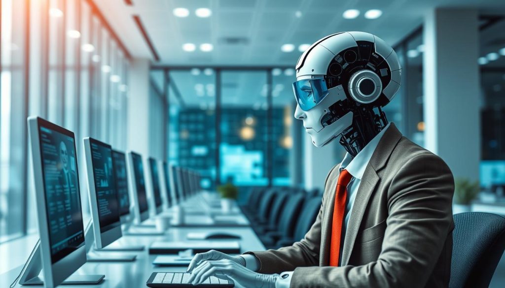 Générez une image représentant l'intelligence artificielle dans une entreprise