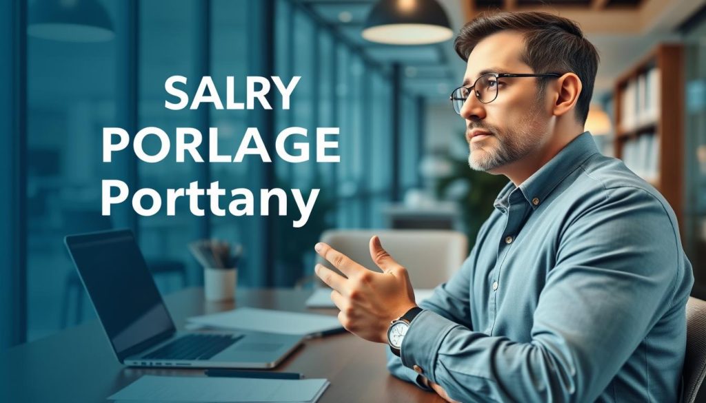 Générez une image représentant un professionnel choisissant une société de portage salarial