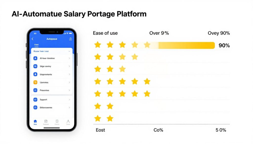 Graphique montrant la satisfaction des utilisateurs de la plateforme de portage salarial automatisé