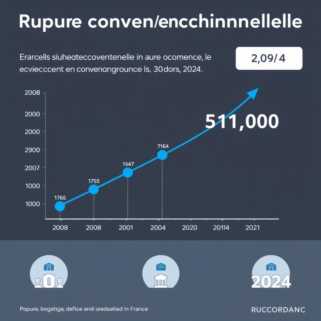 Graphique montrant l'évolution des ruptures conventionnelles depuis 2008