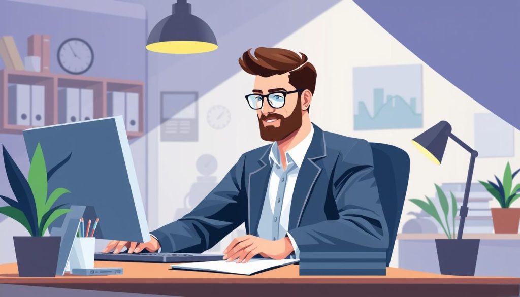 Illustration représentant un consultant informatique en portage salarial