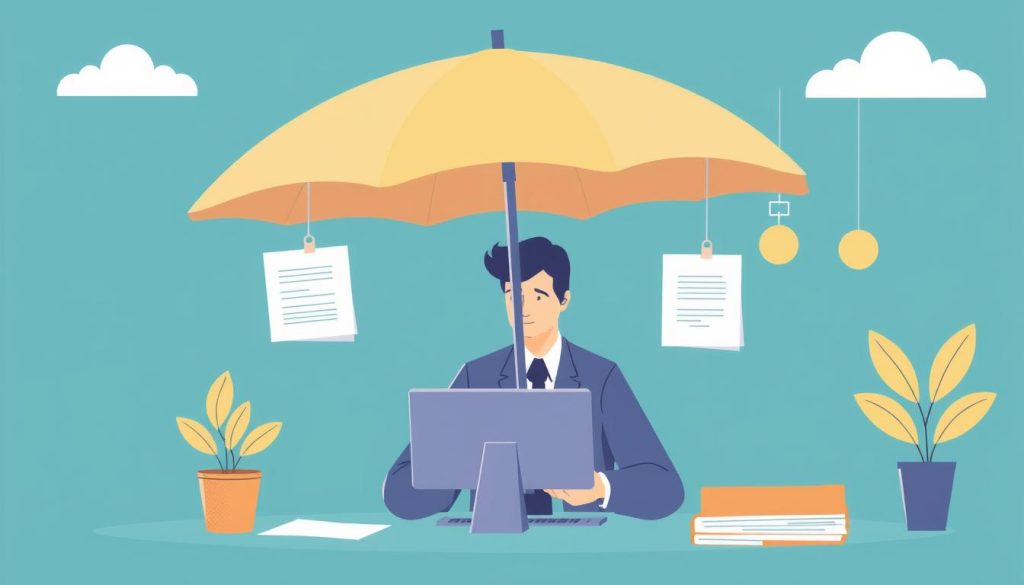 Illustration représentant un entrepreneur testant son activité en toute sécurité grâce au portage salarial.