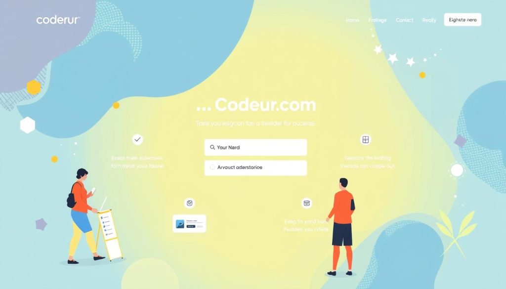 Image de la page d'accueil de Codeur.com montrant le processus d'inscription pour les freelances