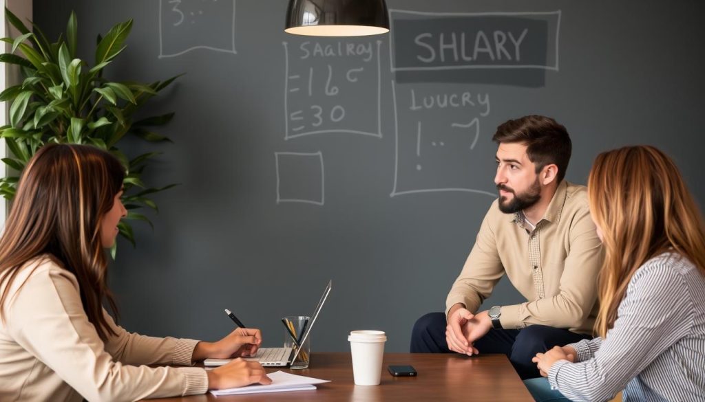 Image de professionnels discutant des étapes pour devenir freelance en portage salarial