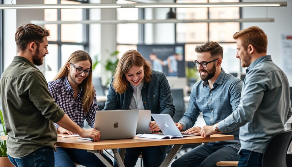 Image de professionnels indépendants travaillant ensemble