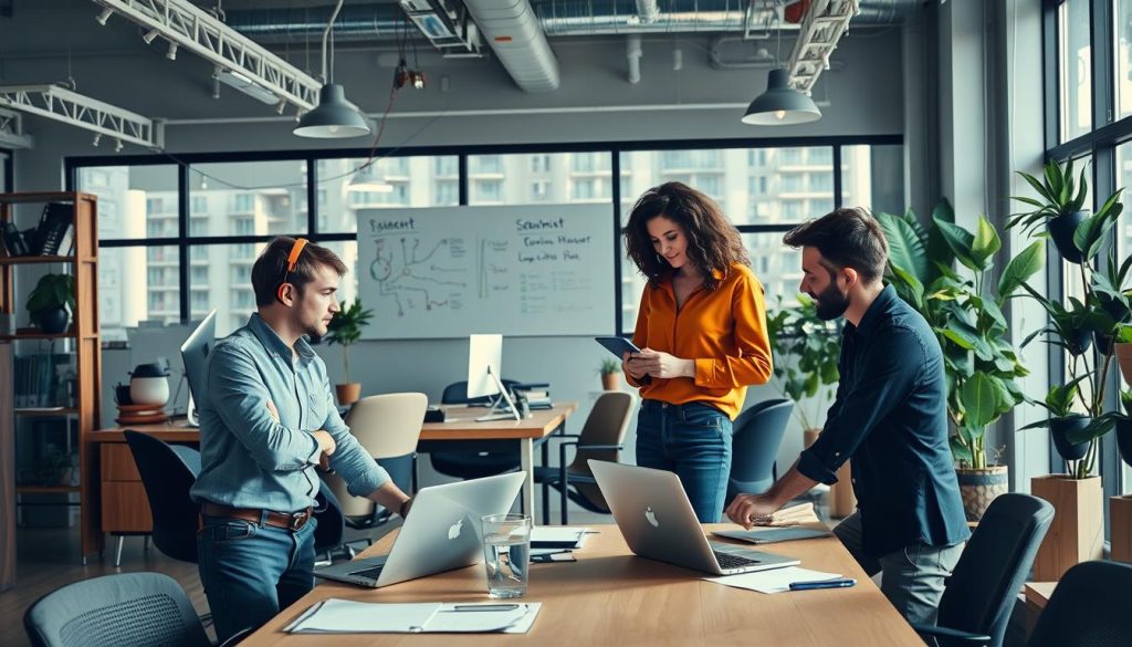 Image de professionnels indépendants travaillant ensemble