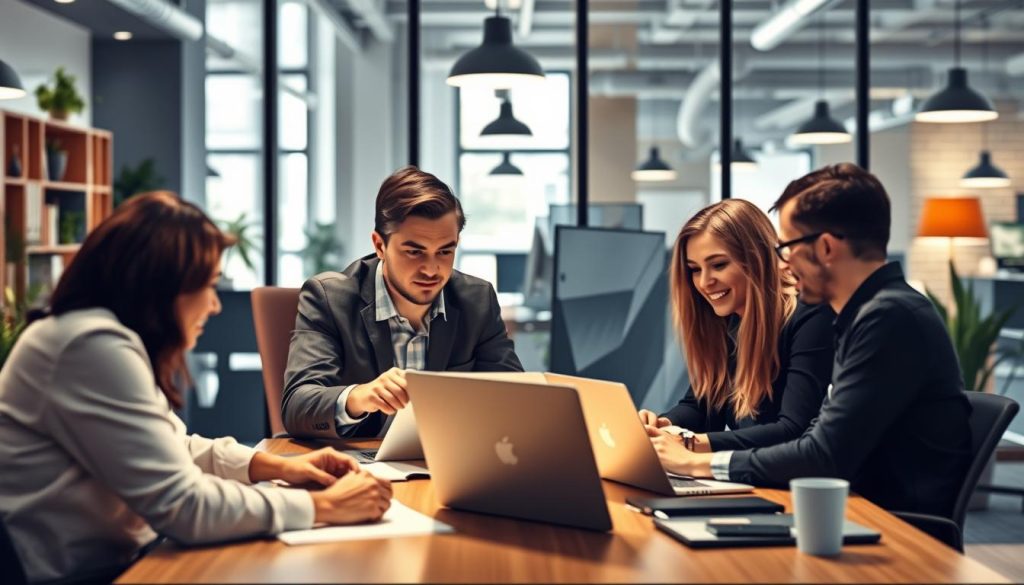Image de professionnels indépendants travaillant ensemble