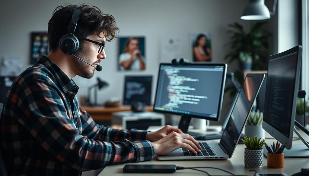Image d'un développeur web freelance travaillant sur un projet