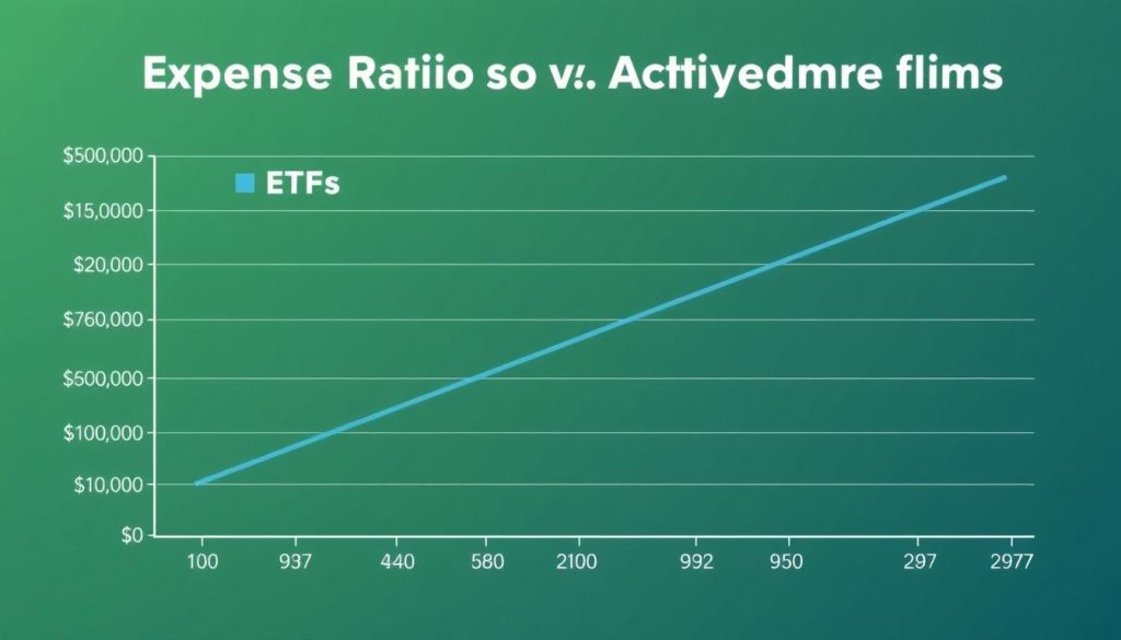 Image d'un graphique comparant les frais des ETF et des fonds actifs