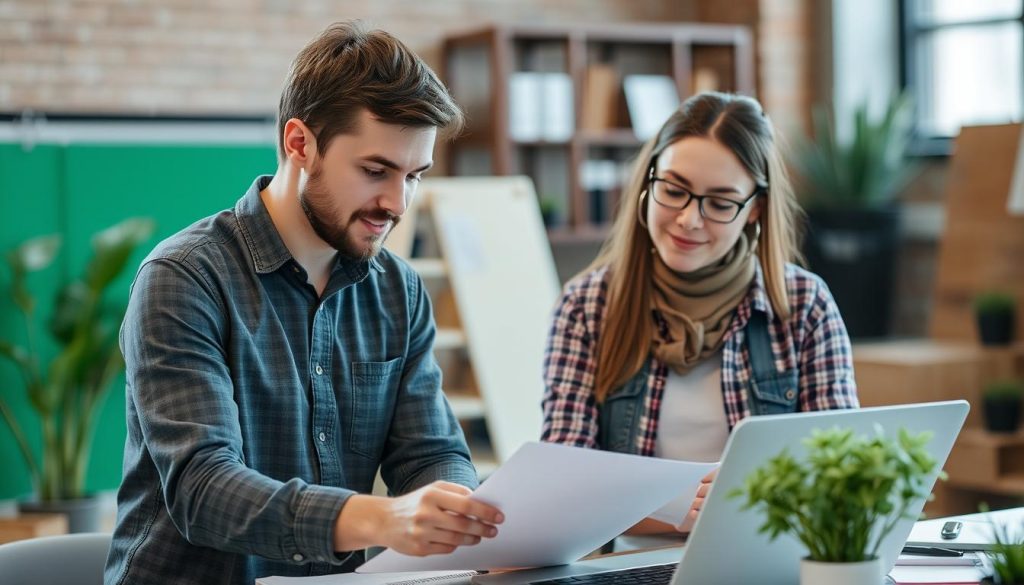 Image d'une personne en train de travailler avec un accompagnateur professionnel