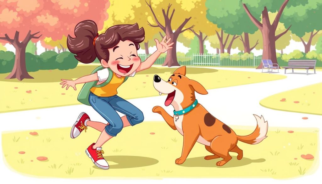Image generation prompt: A person playing with a dog