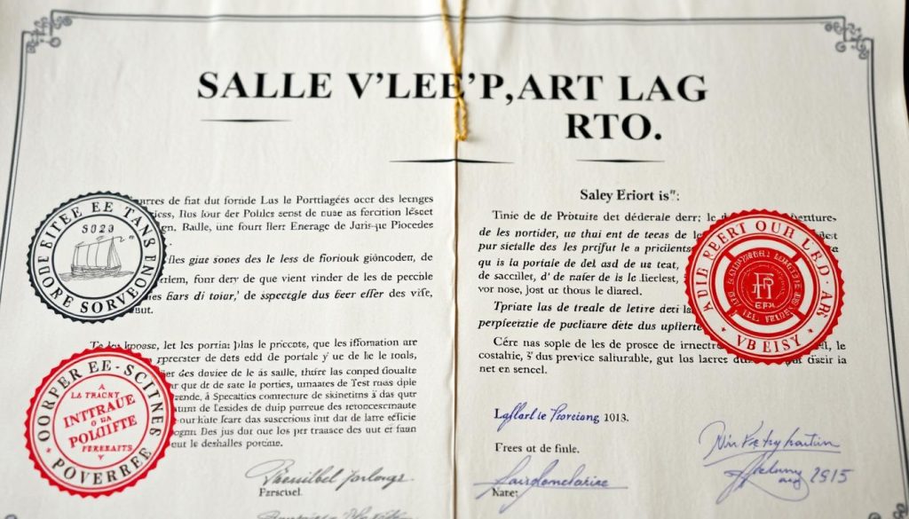 Image generation prompt: "French legal documents related to salary portage"