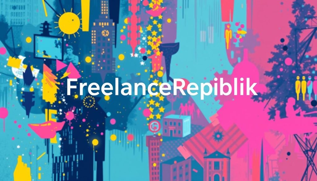 Image generation prompt for FreelanceRepublik: Une communauté de freelances tech connectés