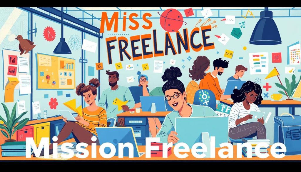 Image generation prompt for "Mission Freelance"