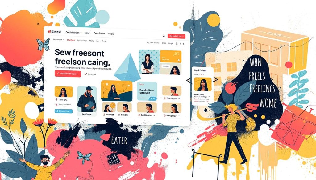 Image generation prompt for "plateforme de mission freelance"