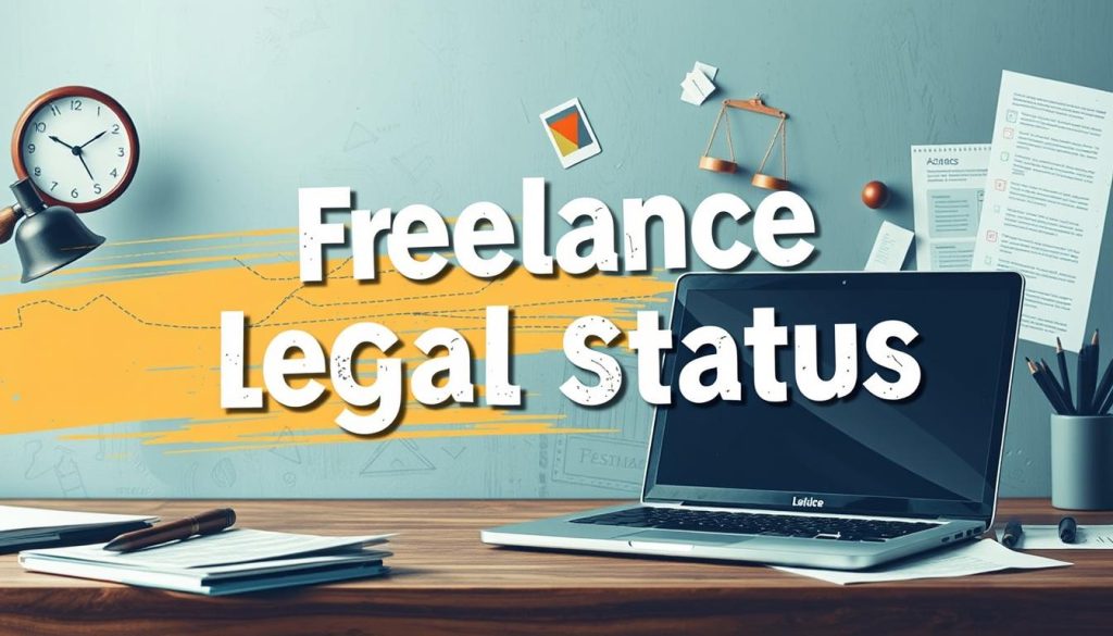 Image generation prompt for "statut juridique freelance"