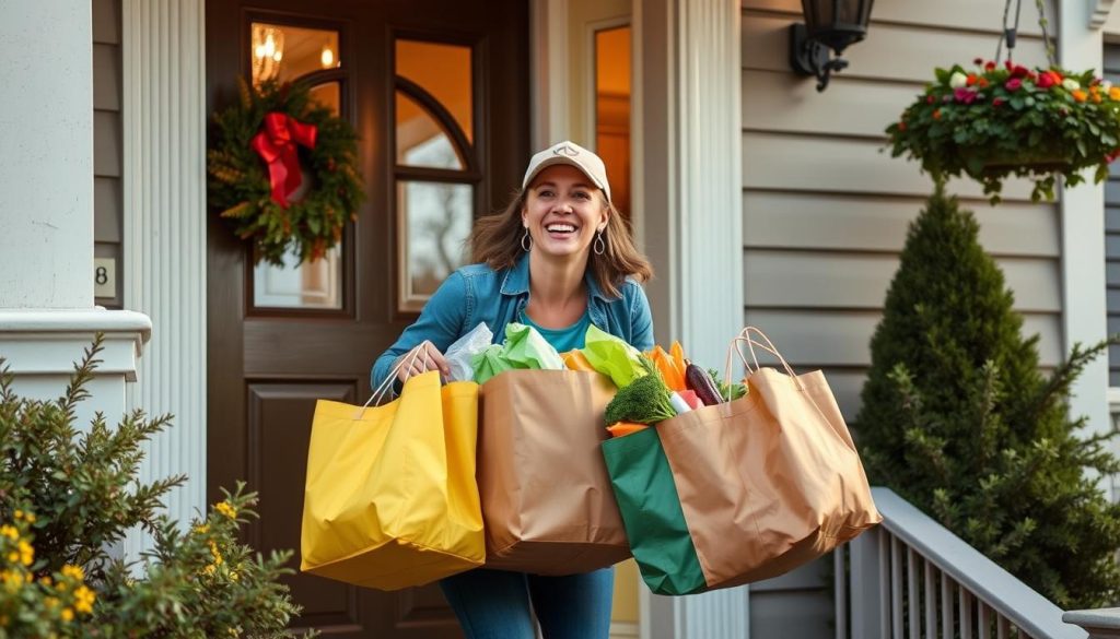 Image of a person delivering groceries