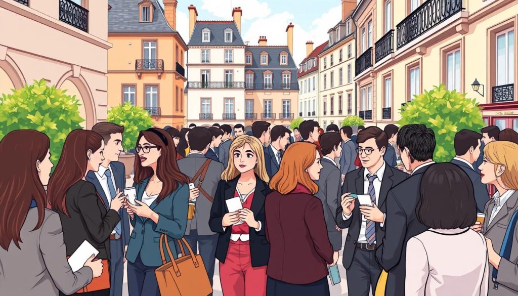 Image of a professional networking event in France