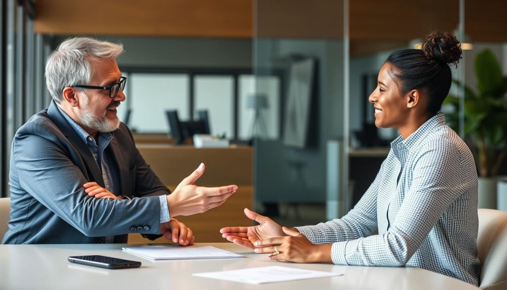Image représentant un coach et un leader en situation de coaching