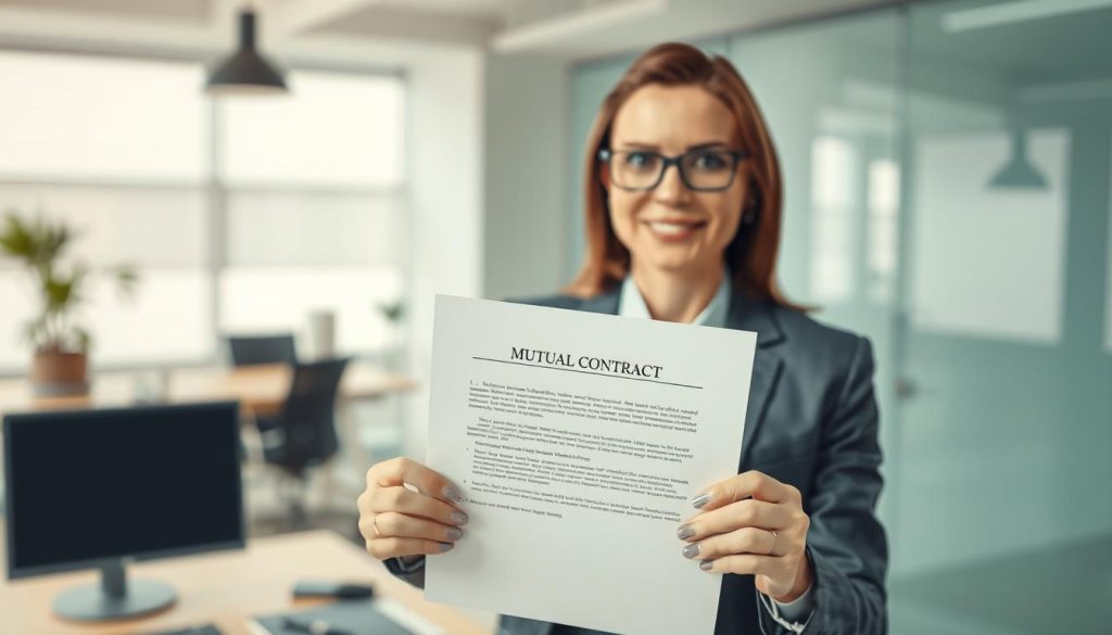 Image représentant un professionnel en portage salarial avec un contrat de rupture conventionnelle
