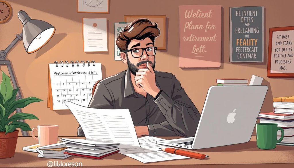 Image représentant un travailleur indépendant planifiant sa retraite