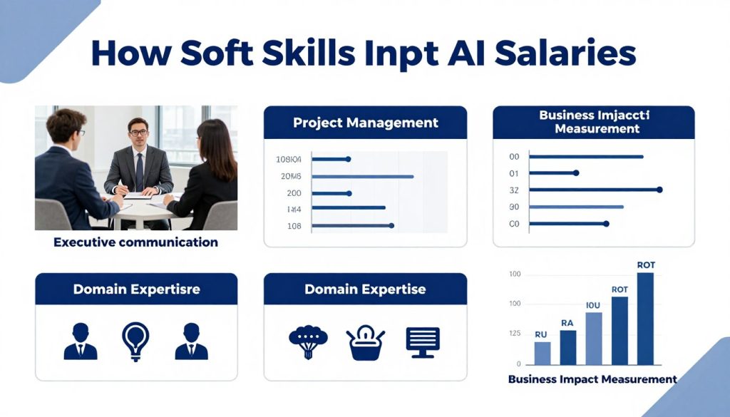 Infographic showing the impact of soft skills on AI salaries