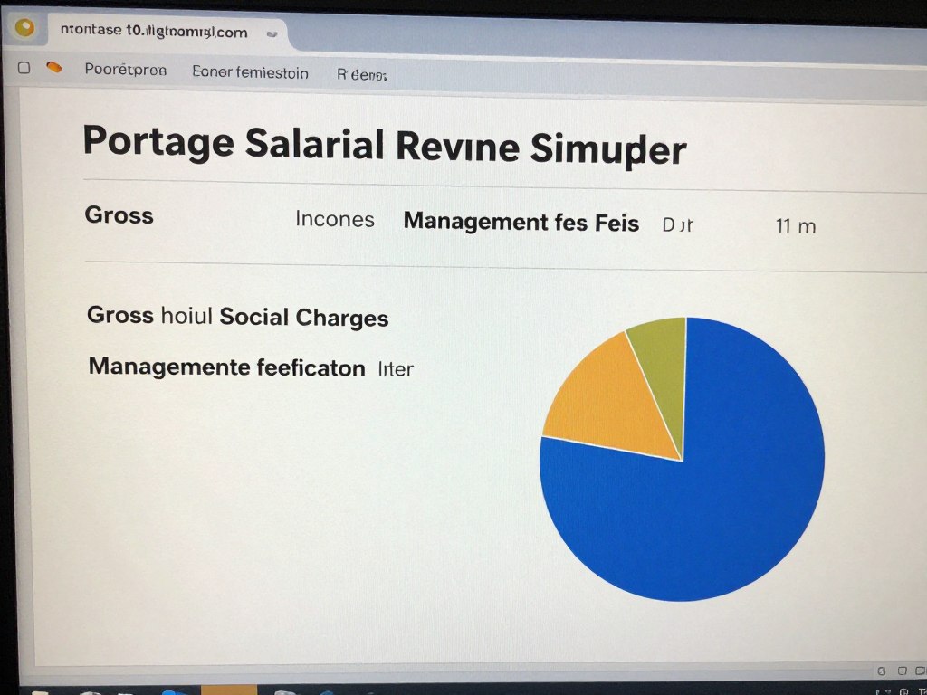 Interface du simulateur de revenus portage salarial montrant les résultats détaillés