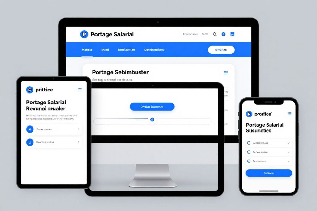 Interface du simulateur de revenus portage salarial sur différents appareils