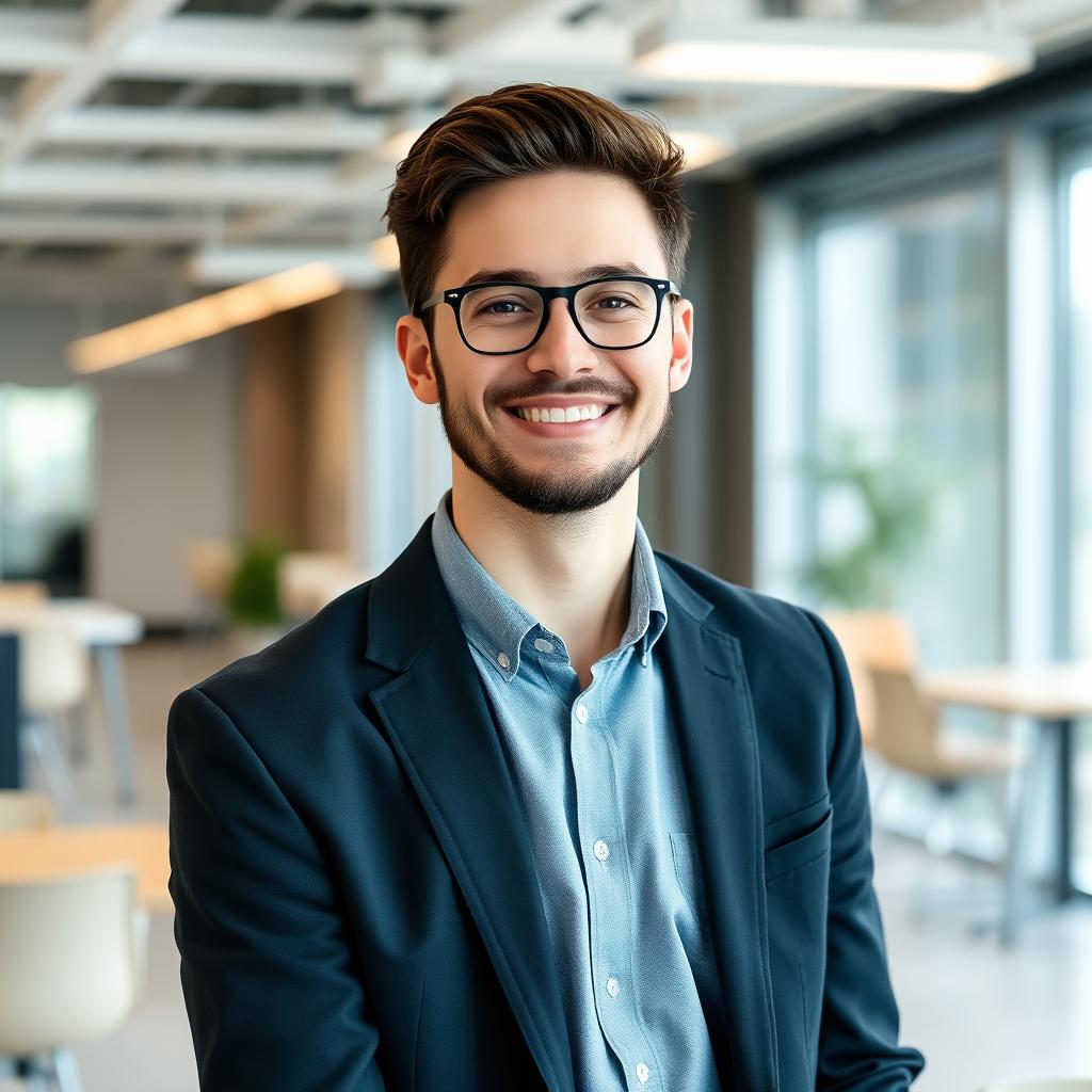 Portrait d'un freelance satisfait de l'intégration de ChatGPT dans Bizme.fr Portrait d'un freelance satisfait de l'intégration de ChatGPT dans Bizme.fr
