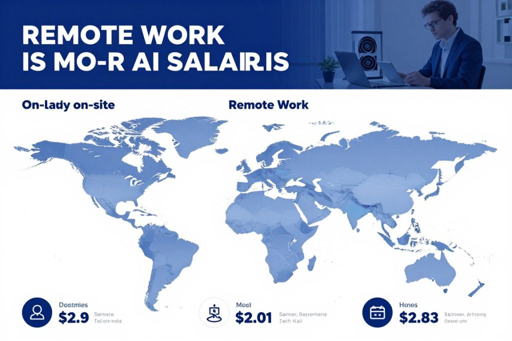 Remote work impact on AI salaries across regions