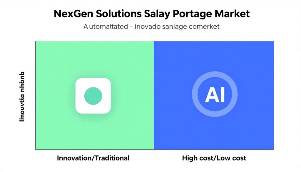 Représentation du positionnement stratégique de NexGen Solutions dans le marché du portage salarial automatisé