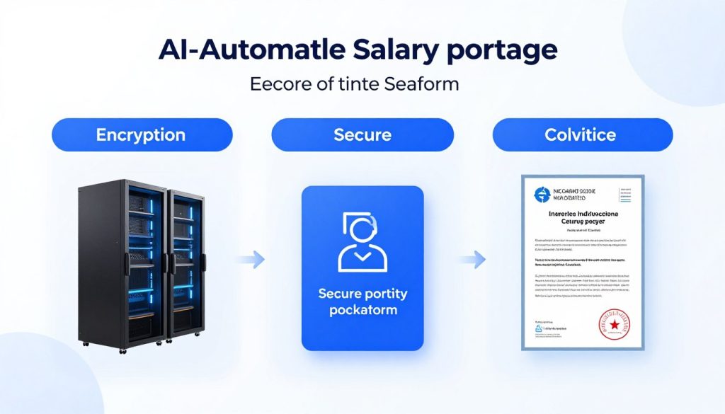 Représentation visuelle des mesures de sécurité et de protection des données de la plateforme de portage salarial automatisé