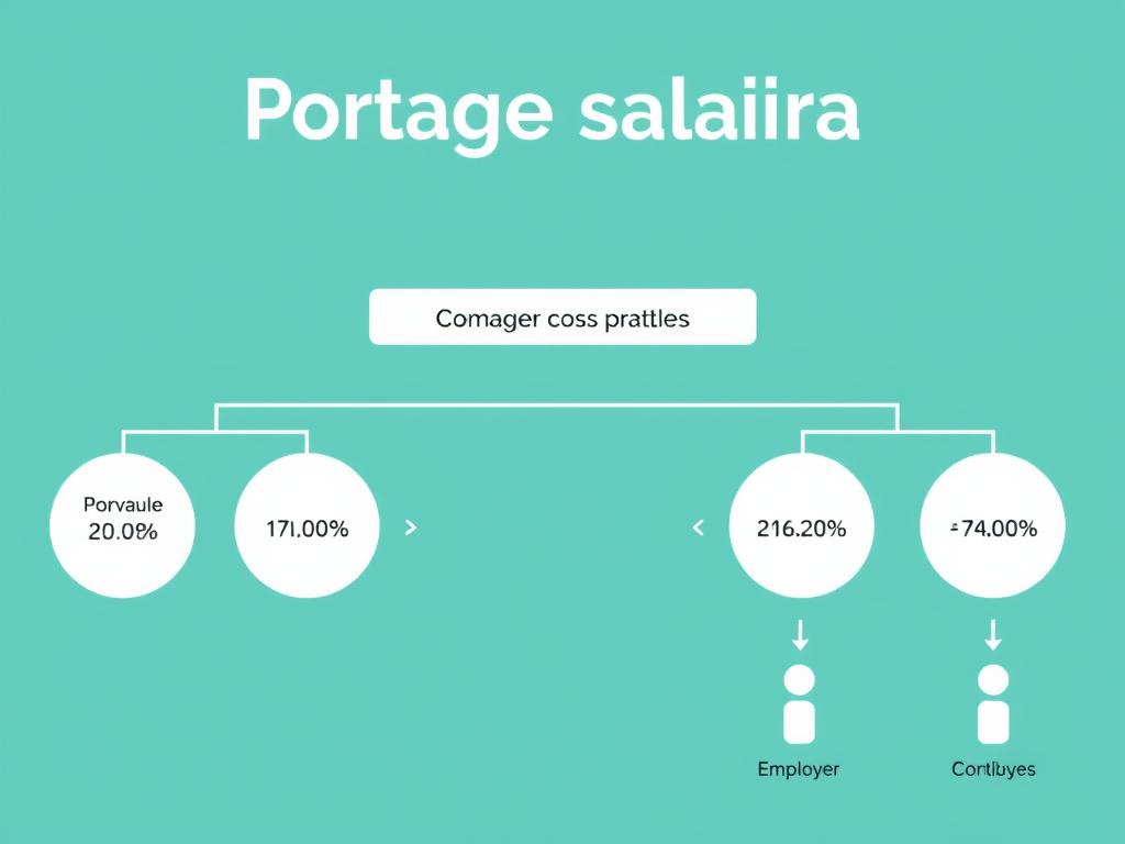 Schéma détaillé du mécanisme de transformation du chiffre d'affaires en salaire net en portage salarial